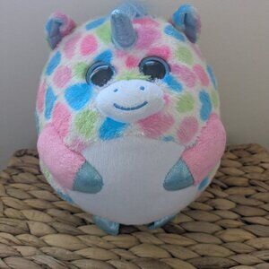 Ty Beanie Ballz FABLE The Unicorn Polka dot 8 inch Plush So cute!